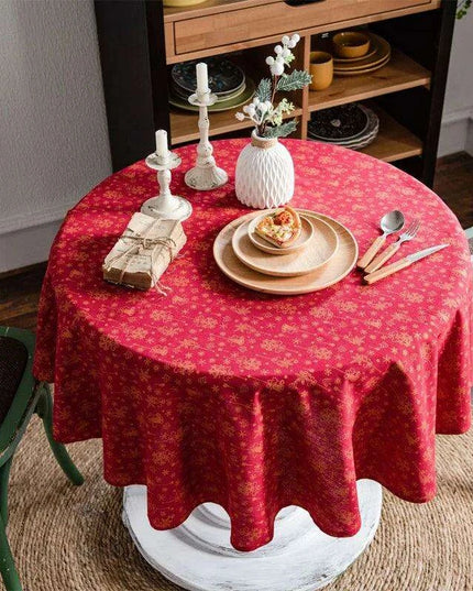 Elegant Floral Round Tablecloth with Stylish Tassel Trim - 150cm Diameter