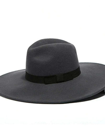 Chic Women's Wool Fedora Hat with Wide Brim and Charming Ribbon Bow - Ideal for Winter Events and Travel