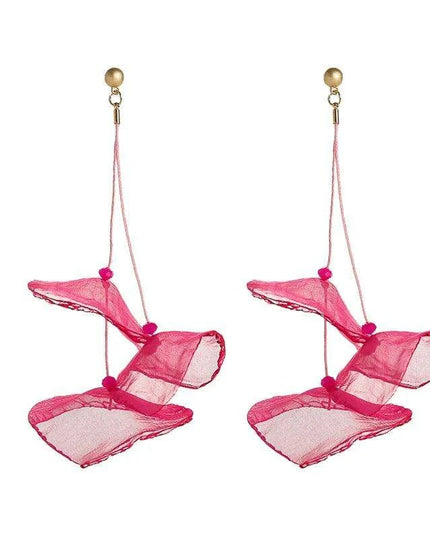 Elegant Bohemian Floral Chiffon Earrings: A Chic Expression of Luxury