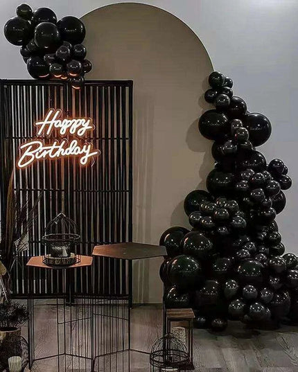 Sophisticated Black Latex Balloon Arch Kit for Effortless Event Elegance