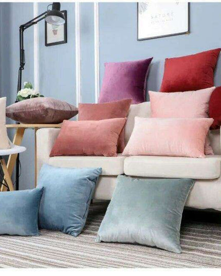 Plush Golden Velvet Pillow Cover Set - Perfect for Home, Vehicle, and Office Elegance