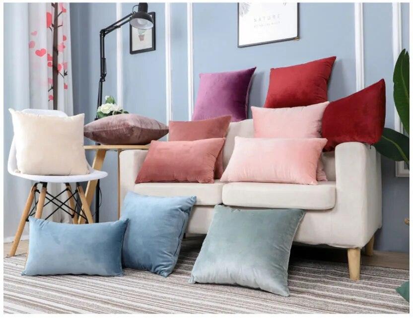 Plush Golden Velvet Pillow Cover Set - Perfect for Home, Vehicle, and Office Elegance