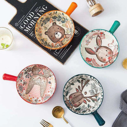 Whimsical Woodland Creatures Ceramic Dining Set for Enchanting Meals