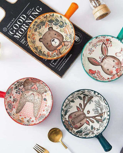 Whimsical Woodland Creatures Ceramic Dining Set for Enchanting Meals