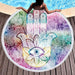 Bohemian Microfiber Beach Towel - 150CM Round Towel with Tassel