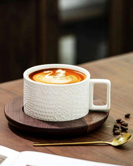 Retro Ceramic Mug and Spoon Set - Charming 320ml Drinkware for a Thoughtful Gift