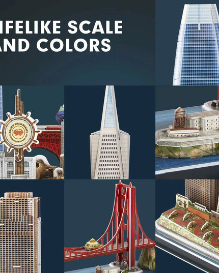 San Francisco Skyline LED 3D Puzzle - Interactive Architectural Model Kit for All Ages