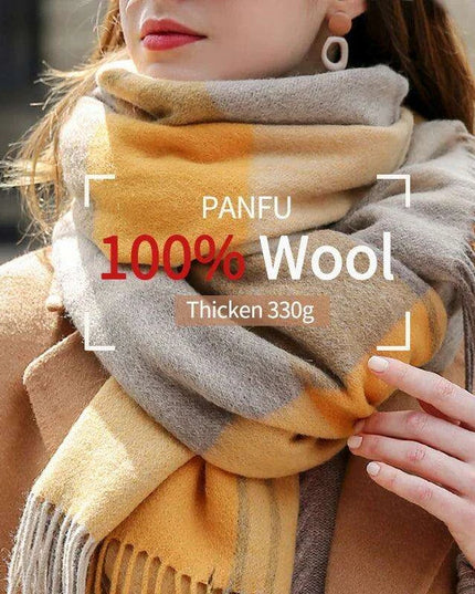 Chic Cashmere Plaid Wrap - Elegant Winter Neck Accessory