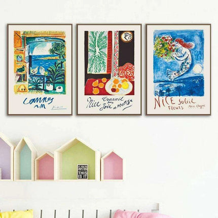 Coastal Tranquility: Nordic Abstract Art & Typography Collection