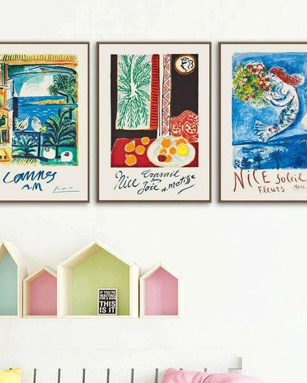 Coastal Tranquility: Nordic Abstract Art & Typography Collection