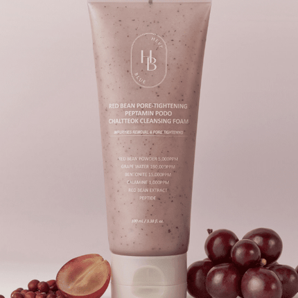 HEVEBLUE Red Bean Pore-Tightening Peptamin Podo Chaltteok Cleansing Foam 100ml - Très Elite