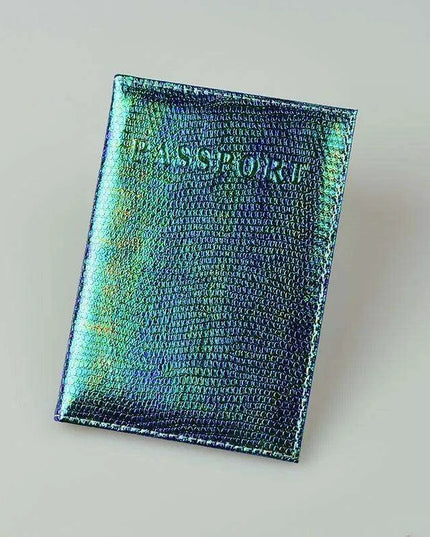 Stylish PU Leather Passport Case with Charming English Word Designs - Essential Travel Companion