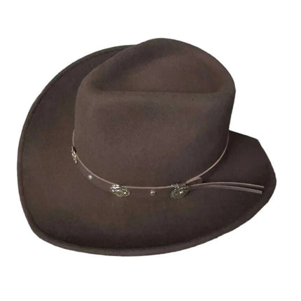 Men's Premium Waterproof Wool Cowboy Hat - Classic Wide Brim Equestrian Cap