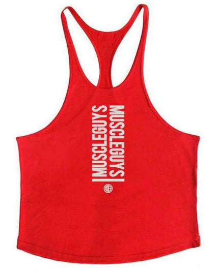 Men's Y-Back Sleeveless Muscle Tank - Performance Fitness Stringer Vest for Bodybuilding