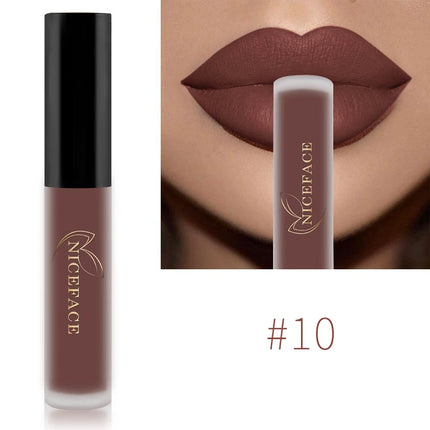 NICEFACE Matte Liquid Lipstick Waterproof Long Lasting Lip Gloss Tint Sexy Red Nude Purple Metallic Lipsticks Makeup Cosmetics niceface-matte-liquid-lipstick-waterproof-long-lasting-lip-gloss-tint-sexy-red-nude-purple-metallic-lipsticks-makeup-cosmetics