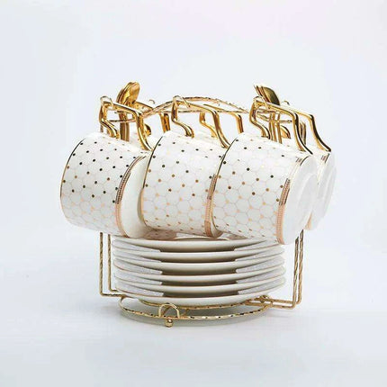 Nordic Elegance: Luxury Bone China Coffee Cup Set with Saucer & Spoon - 200ml British Porcelain Drinkware for Gifting