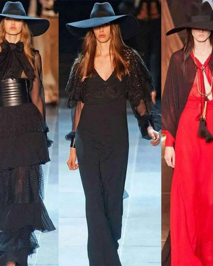 Elegant Women's Wide Brim Wool Felt Fedora Hat with Sophisticated Ribbon Detail - Perfect for Celebrations and Formal Events