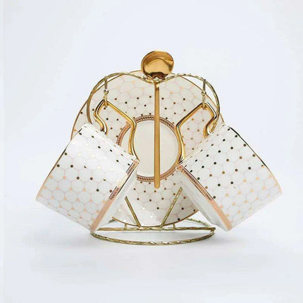 Nordic Elegance: Luxury Bone China Coffee Cup Set with Saucer & Spoon - 200ml British Porcelain Drinkware for Gifting