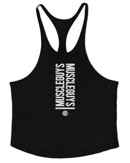Men's Y-Back Sleeveless Muscle Tank - Performance Fitness Stringer Vest for Bodybuilding