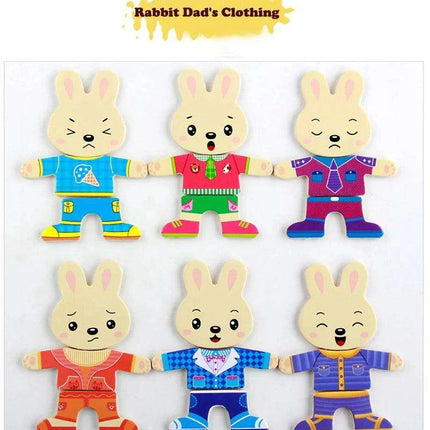 Charming Bear Adventure Dress-Up Wooden Puzzle Set