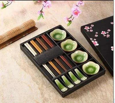 Exquisite 12-Piece Japanese Ceramic Dining Set for a Traditional Sushi Experience