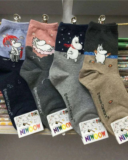 Moomin Chic Cotton Sock Slippers for Trendy Women
