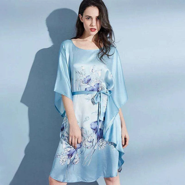 Silk Elegance: Luxurious 100% Pure Silk Nightgown Robe for Women