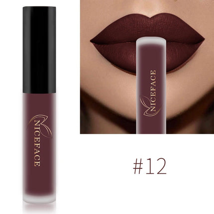 NICEFACE Matte Liquid Lipstick Waterproof Long Lasting Lip Gloss Tint Sexy Red Nude Purple Metallic Lipsticks Makeup Cosmetics niceface-matte-liquid-lipstick-waterproof-long-lasting-lip-gloss-tint-sexy-red-nude-purple-metallic-lipsticks-makeup-cosmetics