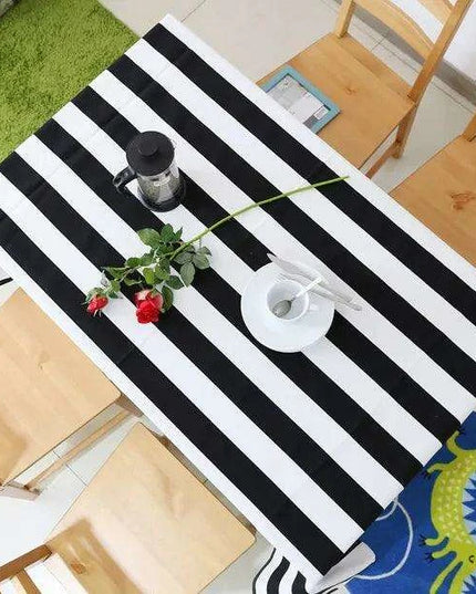 Stylish Striped Canvas Tablecloth | Timeless Elegance and Durability