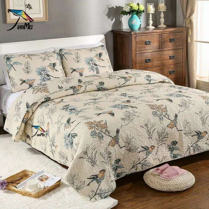 100% Cotton Queen Quilted Bedspread Set