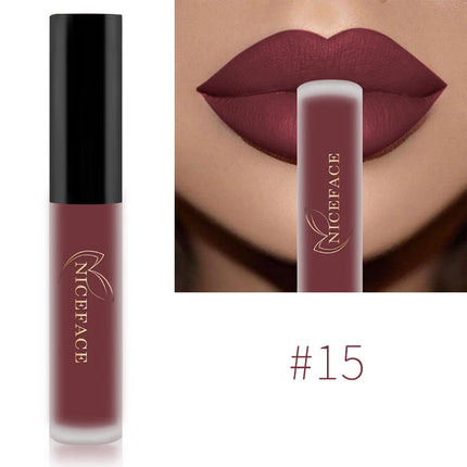 NICEFACE Matte Liquid Lipstick Waterproof Long Lasting Lip Gloss Tint Sexy Red Nude Purple Metallic Lipsticks Makeup Cosmetics niceface-matte-liquid-lipstick-waterproof-long-lasting-lip-gloss-tint-sexy-red-nude-purple-metallic-lipsticks-makeup-cosmetics