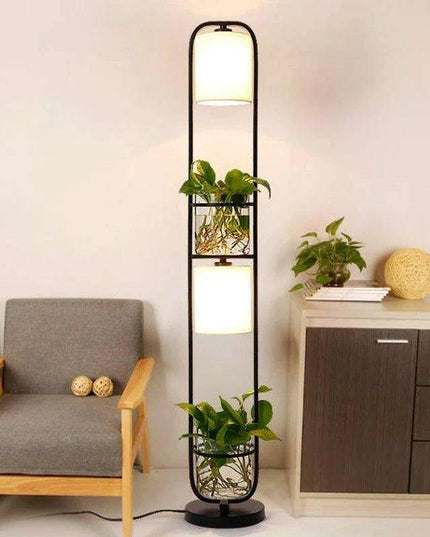 Botanical Elegance: Chic Table and Standing Lamp Set
