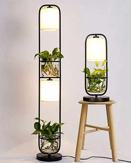 Botanical Elegance: Chic Table and Standing Lamp Set