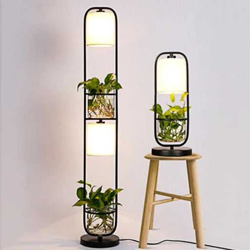 Botanical Elegance: Chic Table and Standing Lamp Set