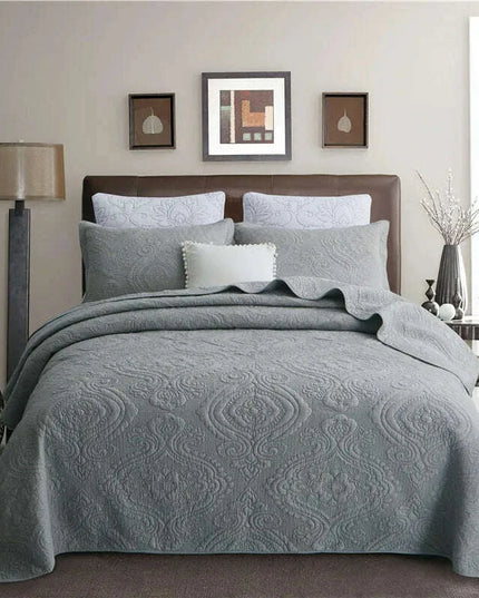 Reversible Ultra Soft 100% Cotton Bedspread Ensemble with Pillow Shams – Chic All-Season Quilted Bedding Set (3/5 Pieces)