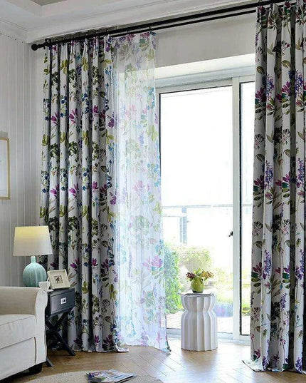 Elegant Purple Floral Blackout Curtains for Home Decor