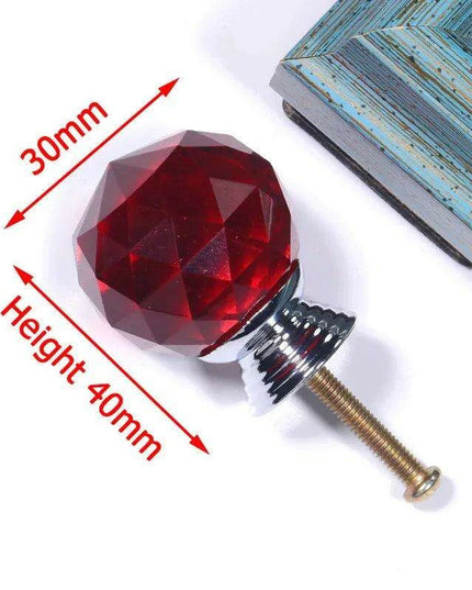 30mm Colorful Crystal Glass Drawer Pulls for Elegant Home Enhancement