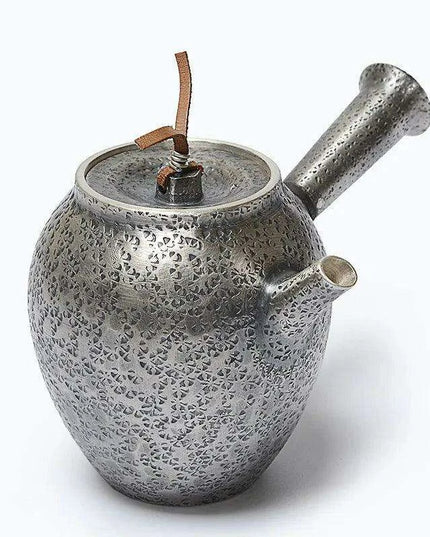Luxurious Sterling Silver Tea Set with Artistic Cloisonne Accents and Advanced Filtration for an Elevated Tea Experience