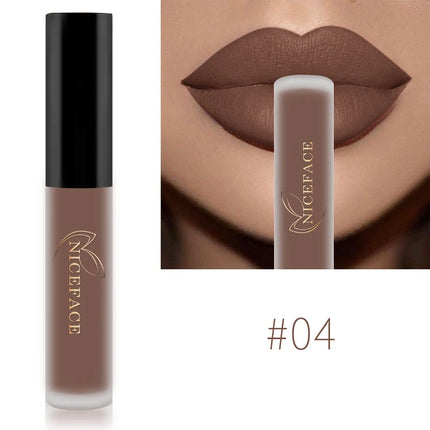 NICEFACE Matte Liquid Lipstick Waterproof Long Lasting Lip Gloss Tint Sexy Red Nude Purple Metallic Lipsticks Makeup Cosmetics niceface-matte-liquid-lipstick-waterproof-long-lasting-lip-gloss-tint-sexy-red-nude-purple-metallic-lipsticks-makeup-cosmetics