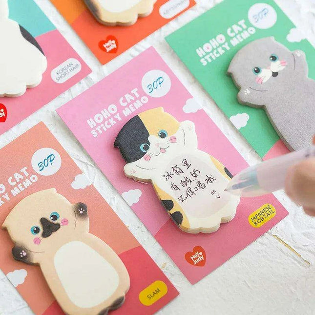 Cute Cat-Themed Sticky Memo Pad