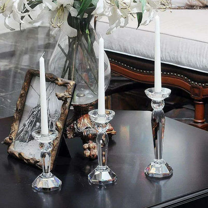 Sophisticated Transparent Glass Candle Holders for Elegant Home and Event Ambiance