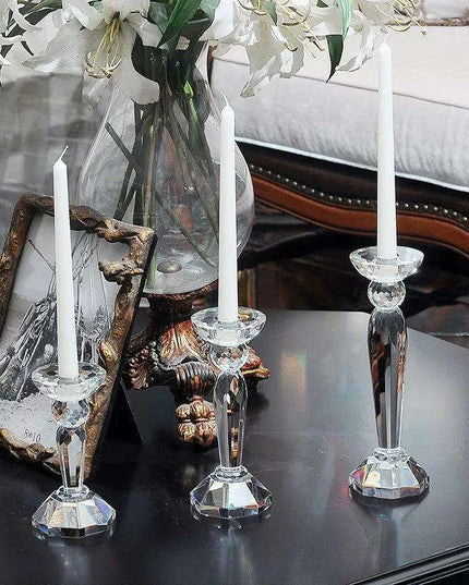 Sophisticated Transparent Glass Candle Holders for Elegant Home and Event Ambiance