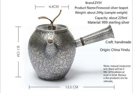 Luxurious Sterling Silver Tea Set with Artistic Cloisonne Accents and Advanced Filtration for an Elevated Tea Experience