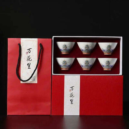 Exquisite Enamel and Silver Kungfu Tea Set - Heritage Elegance Collection