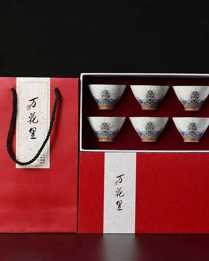 Exquisite Enamel and Silver Kungfu Tea Set - Heritage Elegance Collection