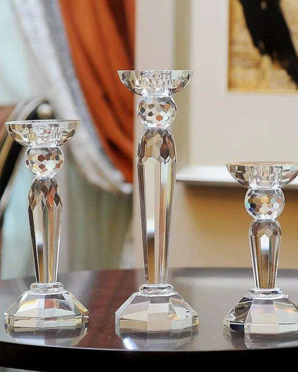 Sophisticated Transparent Glass Candle Holders for Elegant Home and Event Ambiance
