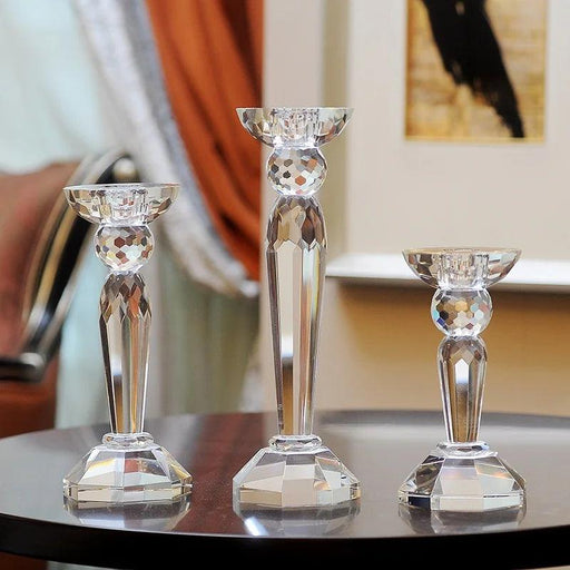 Sophisticated Transparent Glass Candle Holders for Elegant Home and Event Ambiance