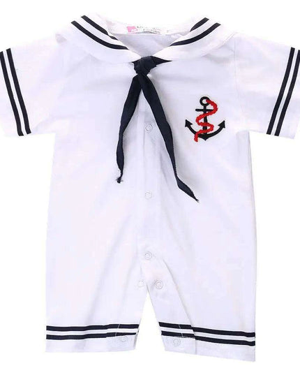 Charming Nautical-Themed Baby Jumpsuit for Infants and Toddlers - Stylish One-Piece Romper for Boys and Girls