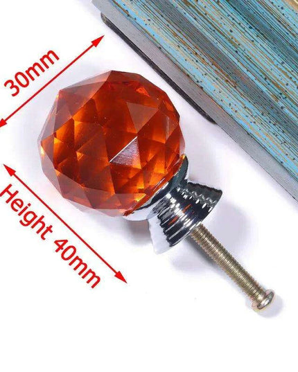30mm Colorful Crystal Glass Drawer Pulls for Elegant Home Enhancement