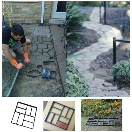 DIY Garden Pathway Mold for Paving Stones - Create Custom Walkways with Manually Crafted Concrete Slabs